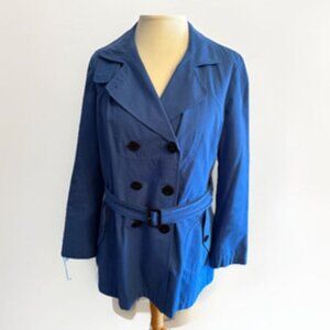 Vertigo Paris Jacket Sky Blue Double Breasted Lined Trench Coat with Pockets